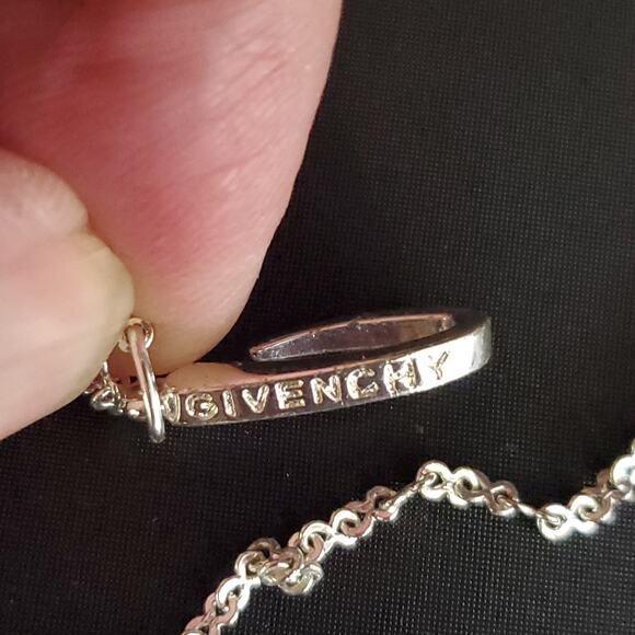 Givenchy Aurora Borealis Necklace Silver Plate Lariat Style Signed - Picture 5 of 12